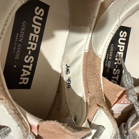Golden Goose White and Tan Sneakers with Silver Details - Picture 4 of 4